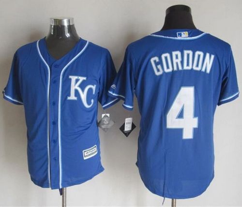 Royals #4 Alex Gordon Blue Alternate 2 New Cool Base Stitched MLB Jersey - Click Image to Close